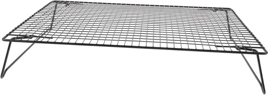 Bakken Koelrek Afkoelrek Bakplaat Koelen en Drogen Roestvrij Staal 42.5 x 27.7 cm Zwart