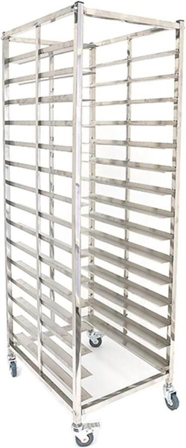 Bakkerij Rek Broodrek Opslagrek Bakplaten Koelen Roestvrij Staal 60x46.5x73cm Zilver