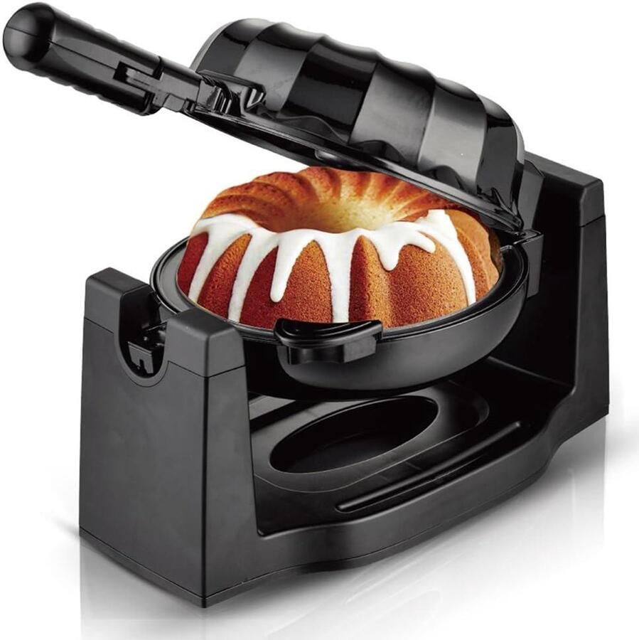 Bakmachine Apparaat Cakes Bakken Dubbelzijdige Verwarming 21 cm Diameter Zwart