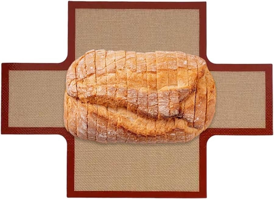 Bakmat Bakplaat inzet Brood bakken Herbruikbaar anti-aanbak 39 x 29 cm Rood