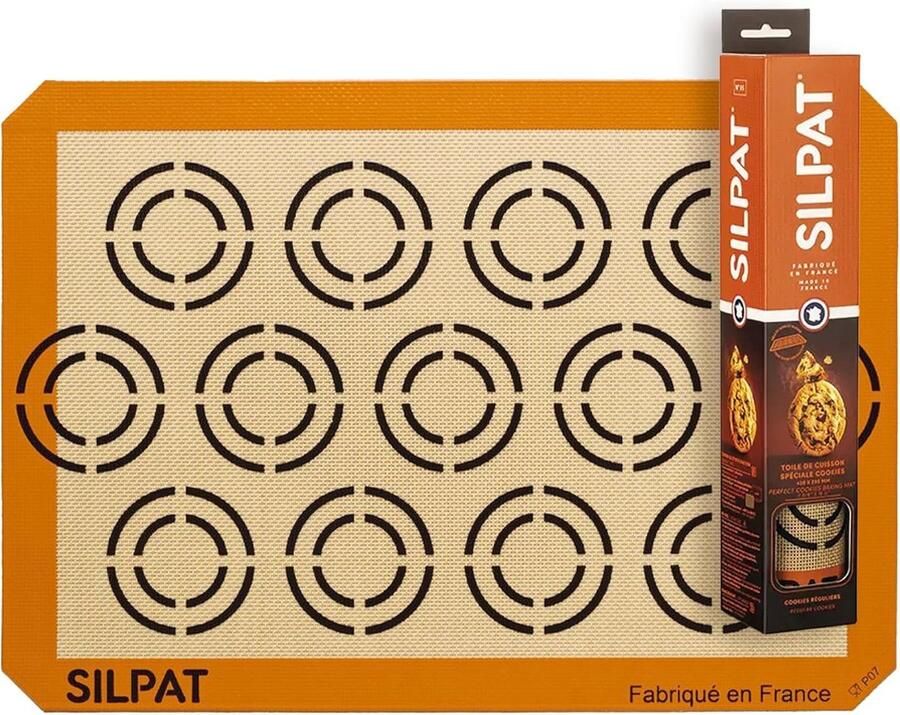 Bakmat Bakplaat Koekjes Bakken Met Cirkel Markeringen 29 cm Diameter Grijs