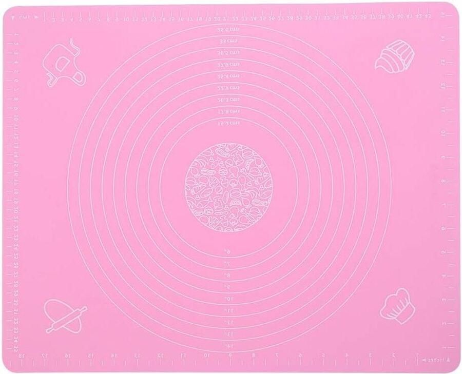 Bakmat Deegmat Oven Liners Koekjes Macarons Brood Meetmarkeringen Antiaanbak 49.6 x 39.5 cm Roze