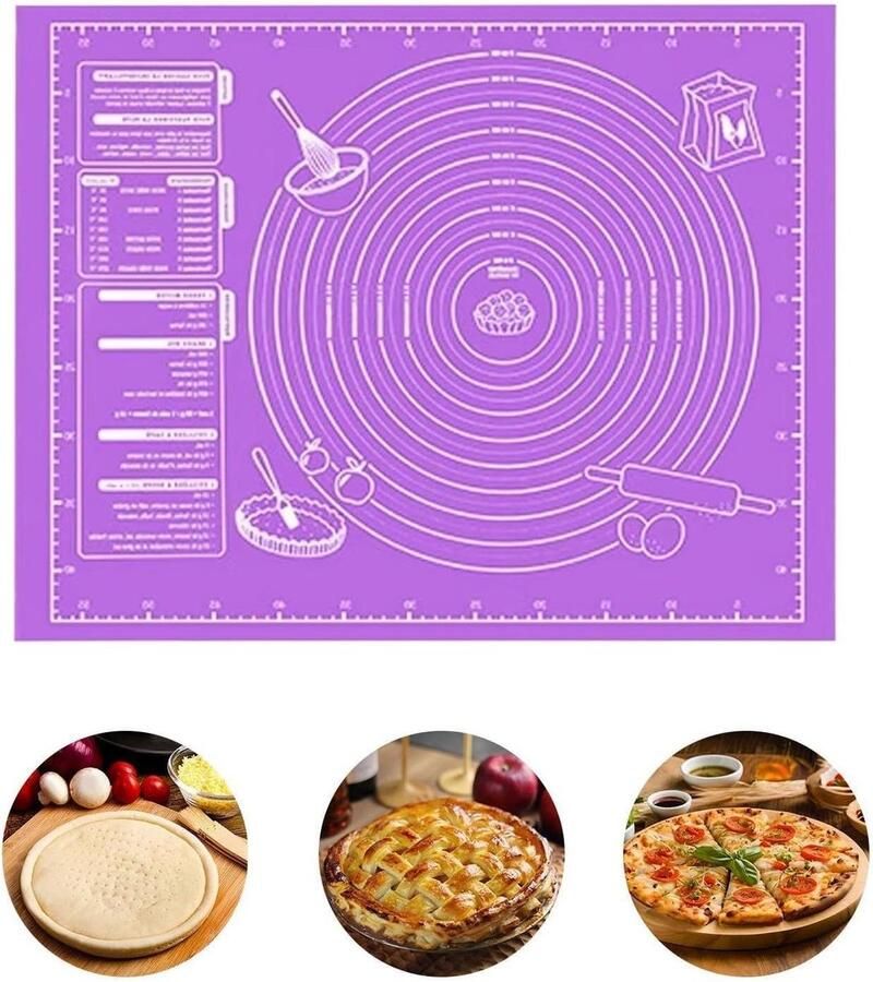 Bakmat Deegroller Onderlegger Bakken en Koken Antislip Voedselveilig 60x45 cm Grijs