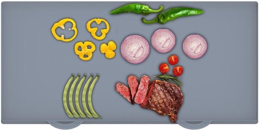 Bakmat Grillmat Barbecueën en Bakken Hittebestendig Siliconen 25x23.5 cm Grijs