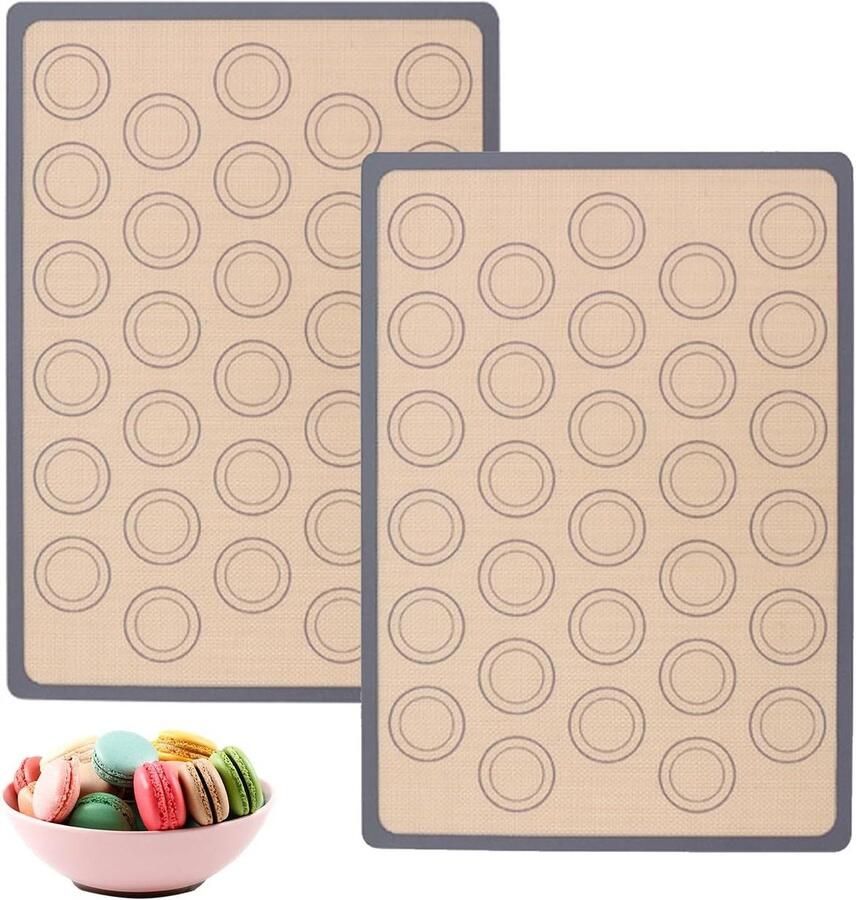 Bakmat Macarons Bakplaat Mat Bakken van Gebak Met 30 Macaron Cirkels 42 x 29.5 cm