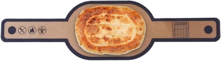 Bakmat met handgrepen Keukenmat herbruikbaar Oven bakken Antiaanbaklaag 56 cm Grijs