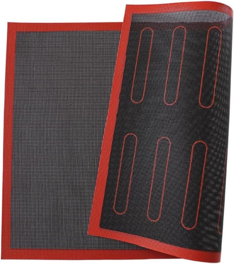 Bakmat Oven Voering Siliconen Gebakgereedschap Eclairs Bakken Anti-aanbak Oppervlak 40x30cm Zwart