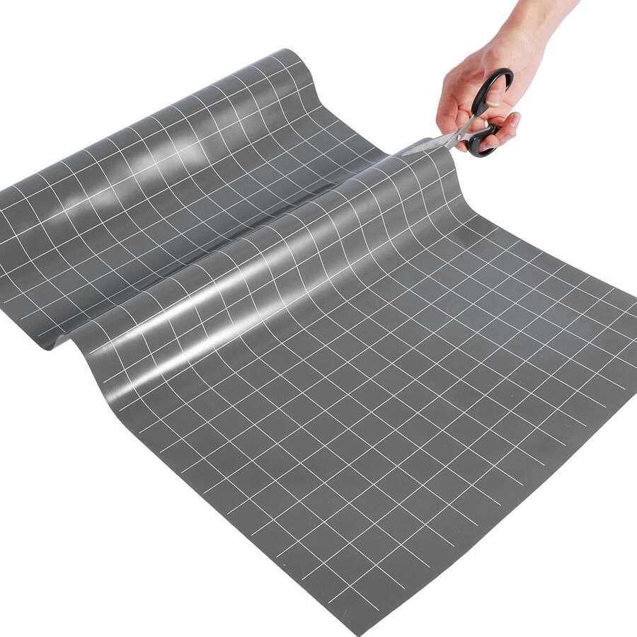 Bakmat Rol Oven Mat Veelzijdig Gebruik Snijdbaar met Rasterlijnen 40x160 cm Grijs