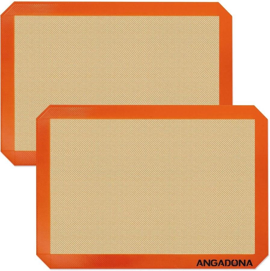 Bakmat Set Bakplaat Matten Bakken Zonder Kruimels Voedselveilig Siliconen 42 x 30 cm Oranje