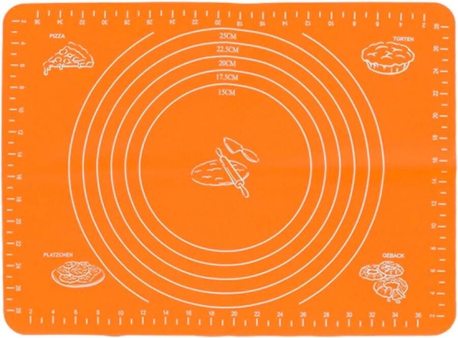 Bakmat Set Deeg Pad Bakken En Koken Hittebestendig Siliconen 40x30 cm Oranje