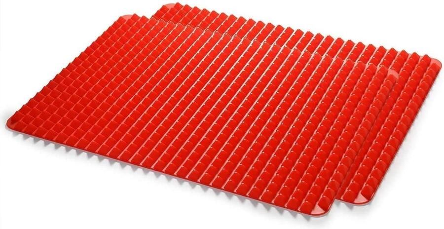 Bakmat Set Oven Mat Gezond Koken Vet Filterend 40 x 29 cm Rood