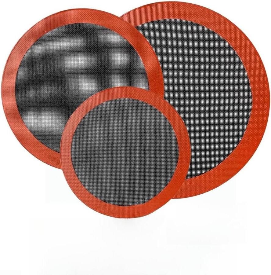 Bakmat Set Siliconen Matten Oven Bakken Geperforeerd Ontwerp 3 Matten Oranje