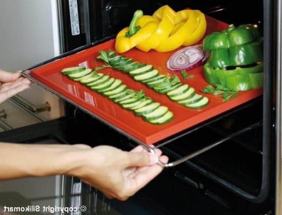Bakmat Silicone Bakplaat Mat Oven Bakken Met Rand 42x35 cm Grijs