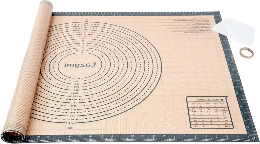 Bakmat Silicone Deegmat Kneedmat Bakken en Koken Dubbele Dikte 91 x 61 cm Grijs