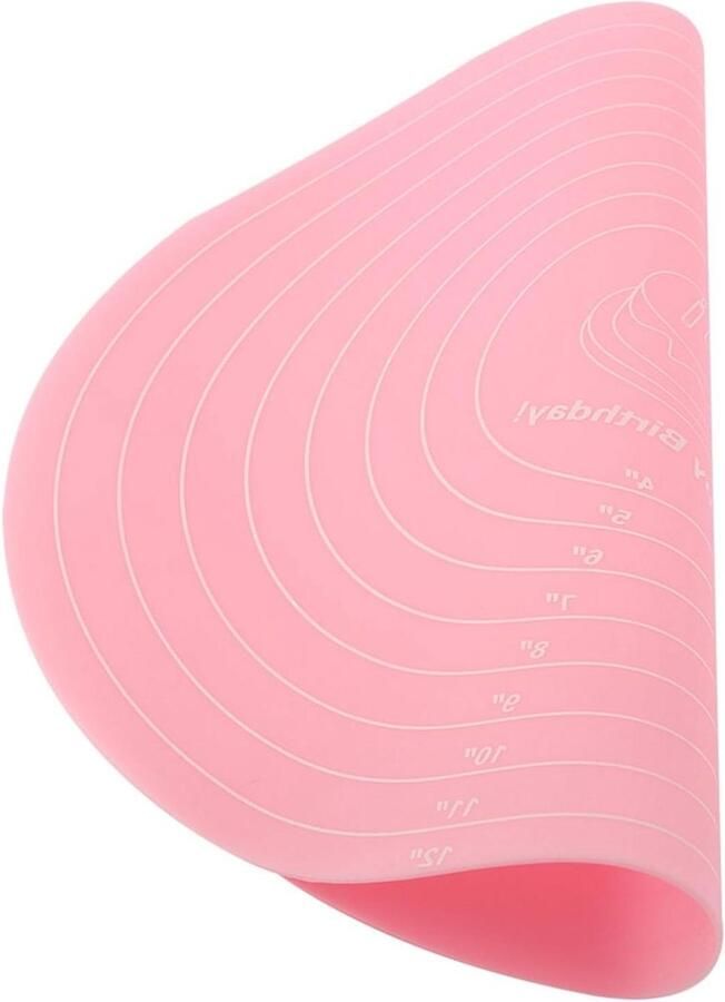 Bakmat Silicone Deegroller Mat Bakken en Koken Met Maatverdeling 30 x 30 cm Roze