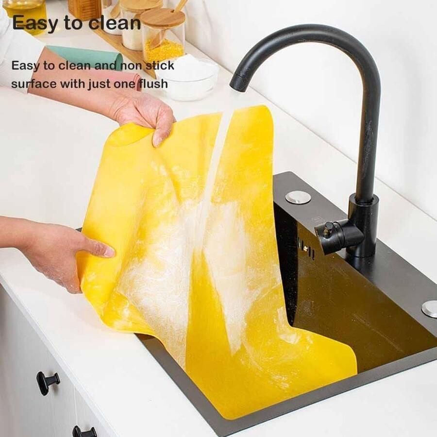 Bakmat Siliconen Deeg Mat Bakken en Koken Antiaanbaklaag 58 x 40 cm Geel