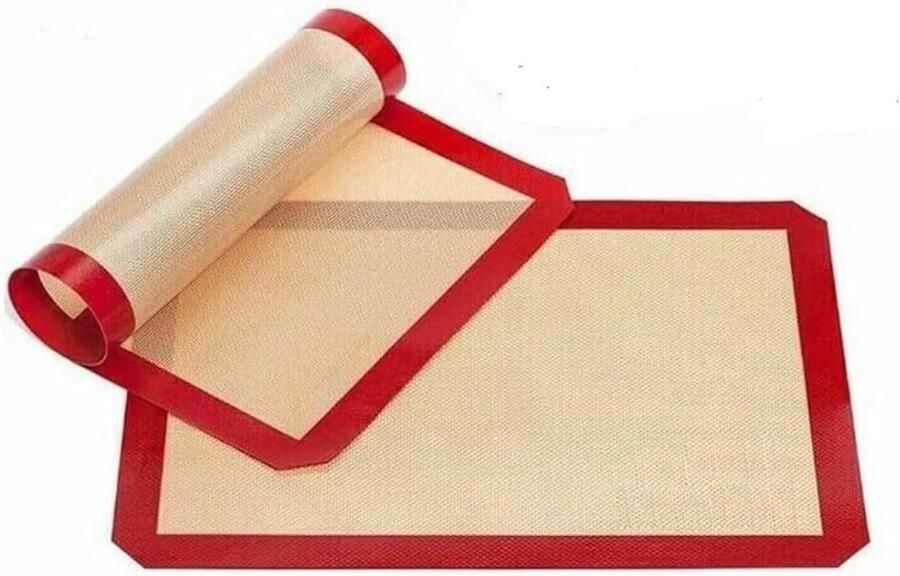 Bakmat Siliconen Oven Mat Bakken en Koken Niet-klevend Oppervlak 40x30cm Rood