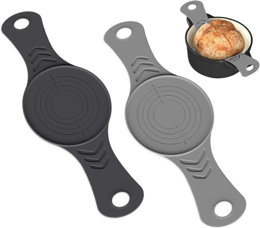 Bakmat voor brood Broodbakmat Zelf brood bakken Met lange handgrepen 57 x 21 cm Grijs