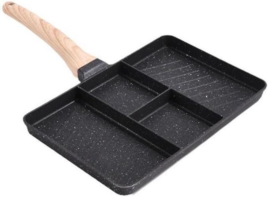 Bakpan met 4 holtes Koekenpan Ontbijtpan Ontbijt Bereiden Maifan Steen Antiaanbaklaag