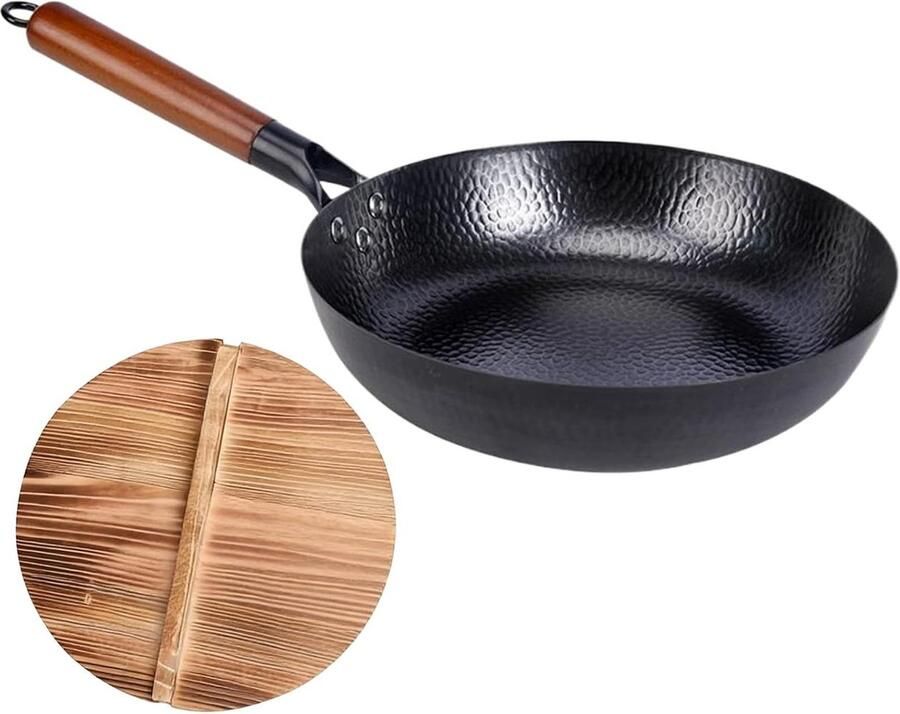 Bakpan Steakpan Braadpan Koken en Bakken Visgraatstructuur 28 cm Zwart