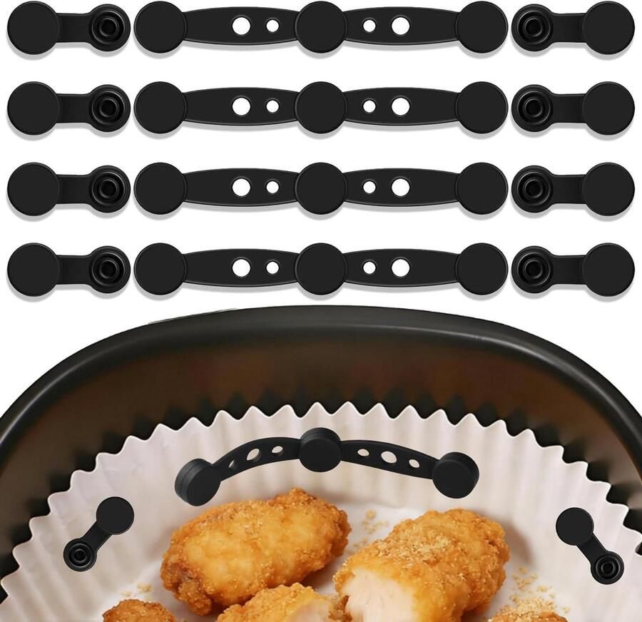 Bakpapier Magneten Papier Clips Airfryer Gebruik Voorkomt Optillen 12 Stuks Zwart
