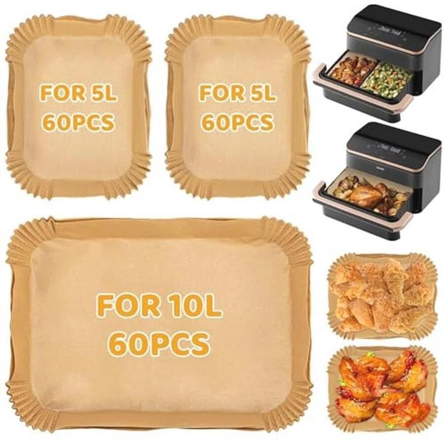 Bakpapier voor Heteluchtfriteuse 180 Stuks voor Airfryer Accessoires
