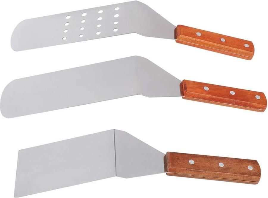 Bakplaat Accessoireset Pizzagereedschap Koken en Grillen Roestvrij Staal 3 Delig Zilver