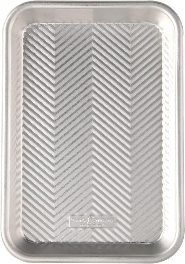 Bakplaat Aluminium Bakblik Achtste Blad Bakken Thuis Natuurlijk Aluminium 25.4 x 17.78 x 2.87 cm Zilver