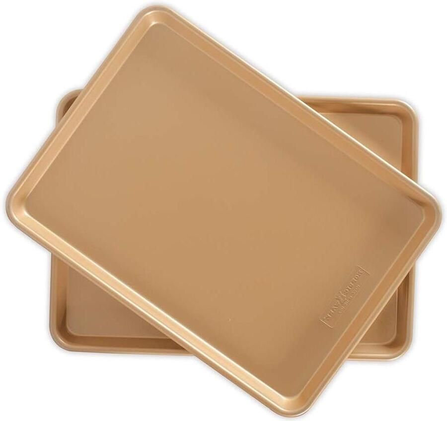 Bakplaat Aluminium Bakplaat Set Bakken en Roosteren Verstevigde Rand 46 x 33 cm Zilver