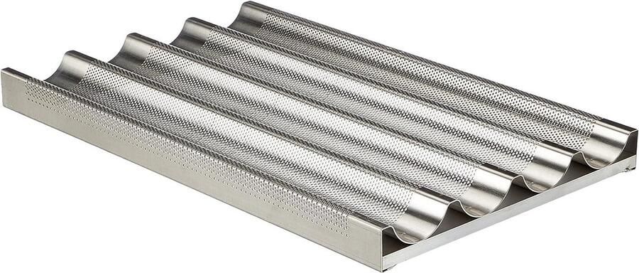 Bakplaat Bakblik Oven Brood Bakken Hoge Kwaliteit Aluminium 53 x 32.5 x 6 cm Zilver