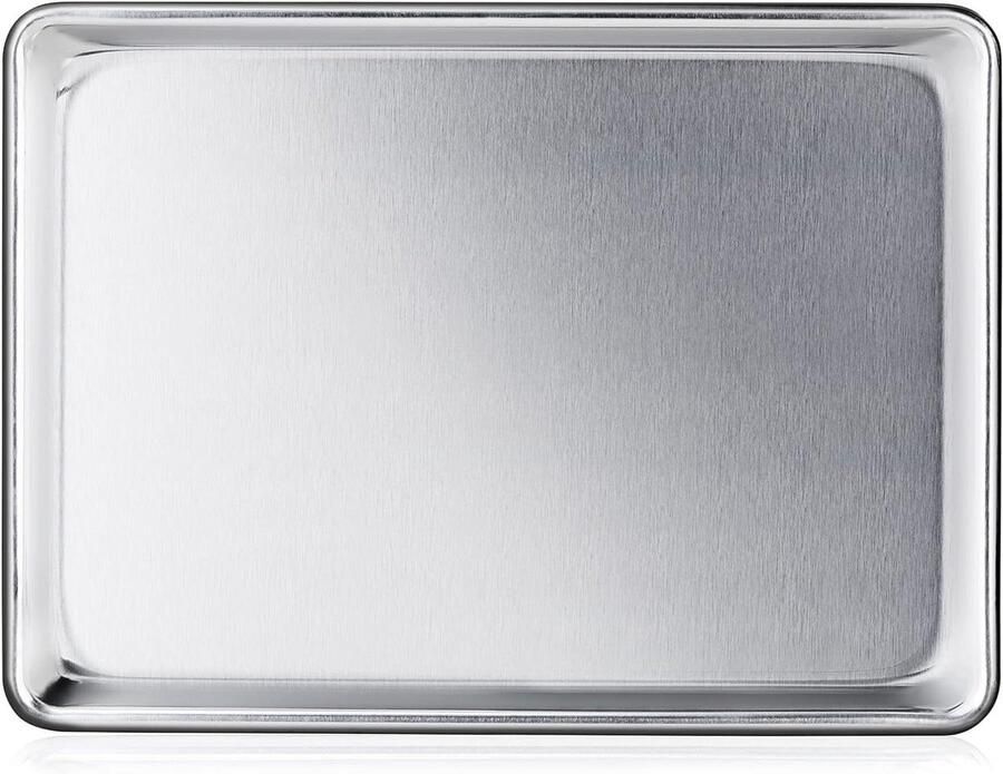 Bakplaat Bakblik Ovenplaat Bakken Koelen Opslag Versterkte Pareldrand 33 cm Zilver