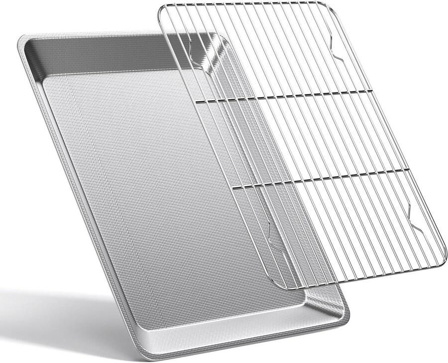 Bakplaat Bakvorm Koekjes Bakken Vaatwasserbestendig 35 x 27 cm Zilver