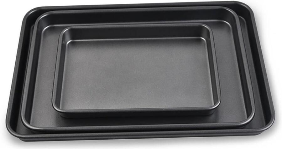 Bakplaat Bakvorm Oven Gebruik Koolstofstaal Materiaal 42x33x2.7cm Zwart