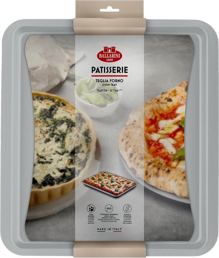 Bakplaat Bakvorm Taart en Pizza PFAS-vrije antiaanbaklaag 37 x 32 cm Grijs