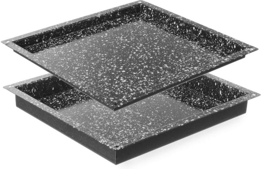 Bakplaat Convectomaat Ovenplaat Bakvorm Professioneel Koken Anti-aanbak Emaille GN2 3 354x325mm Zwart Marmerlook