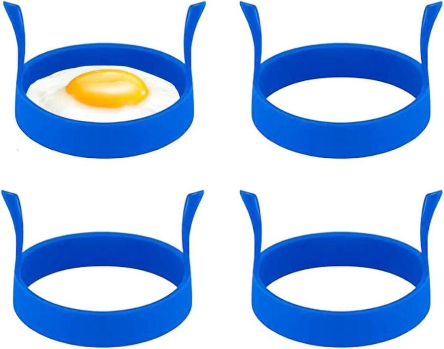 Bakplaat Eierringen Pannenkoekvorm Set Ontbijt Maken Dubbele Handgreep 4 stuks Niet gespecificeerd