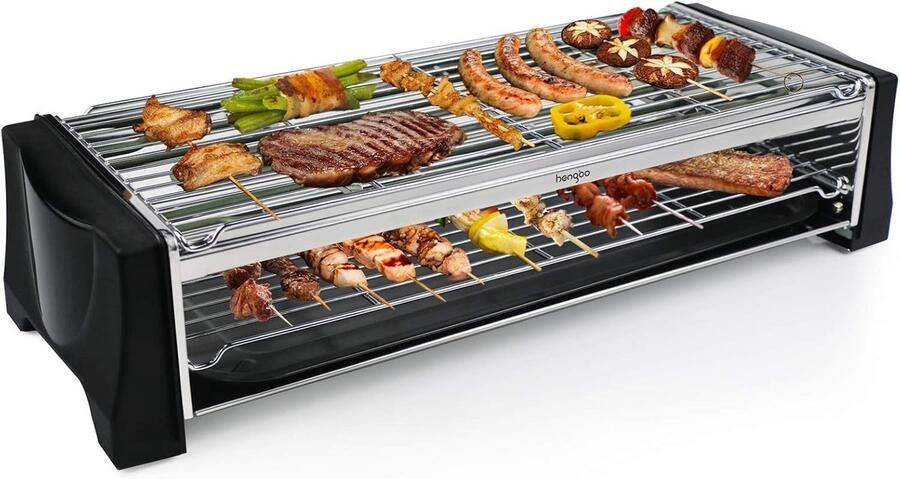 Bakplaat Electrisch Zwart 2200W Rookvrij Voor Binnen en Buiten