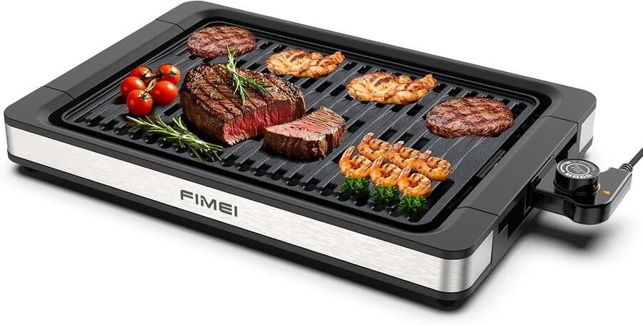 Bakplaat electrisch Zwart Draagbare Tafelgrill 1800 W Voor Balkon en Tuin