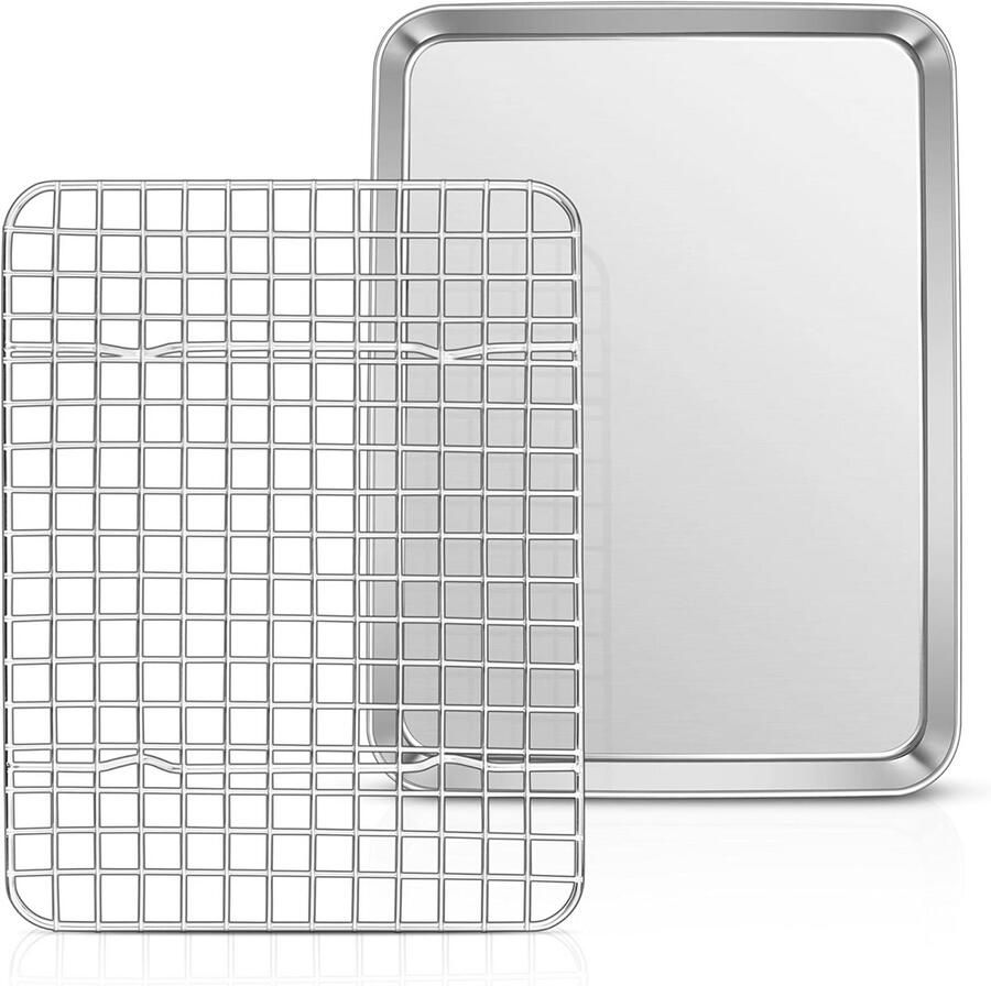 Bakplaat en Koelrooster Set van 2 Gezond Roestvrij Staal