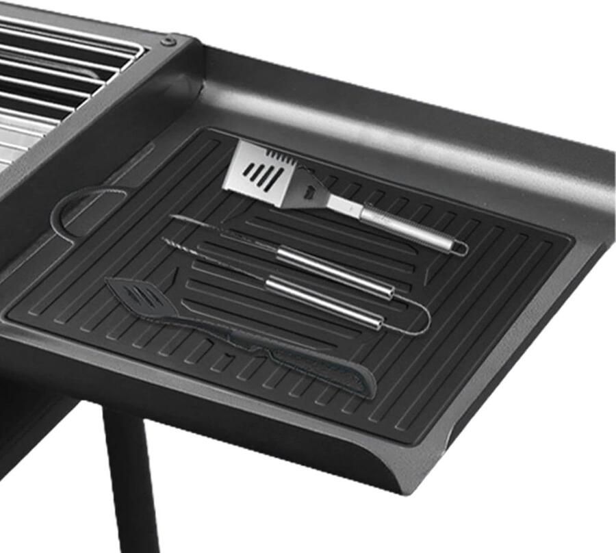 Bakplaat Gereedschap Mat Siliconen Grillmat Veilig Koken Antislip Textuur 39.4 x 28.5 cm Zwart