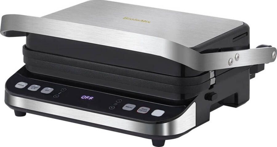 Bakplaat Grill plaat Panini press 180graden roestvrij staal 2000W 35.5x33.8x16.5cm Tosti apparaat