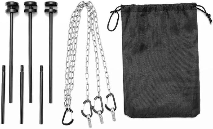 Bakplaat Houder Grill Pan Beugel Outdoor Koken Verstelbare Ketting 25.5 x 17.5 cm Zwart
