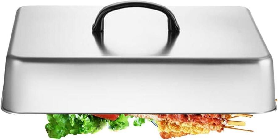 Bakplaat Koepel Kookdeksel Stoomdeksel Gelijkmatig Koken Hittebestendig Roestvrij Staal 435 cm Zilver