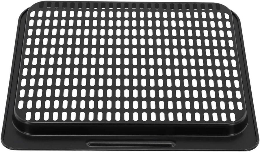 Bakplaat Koolstofstaal Ovenplaat Rooster Bakken Koken Grillen Niet-klevend Oppervlak 26x23 cm Zwart