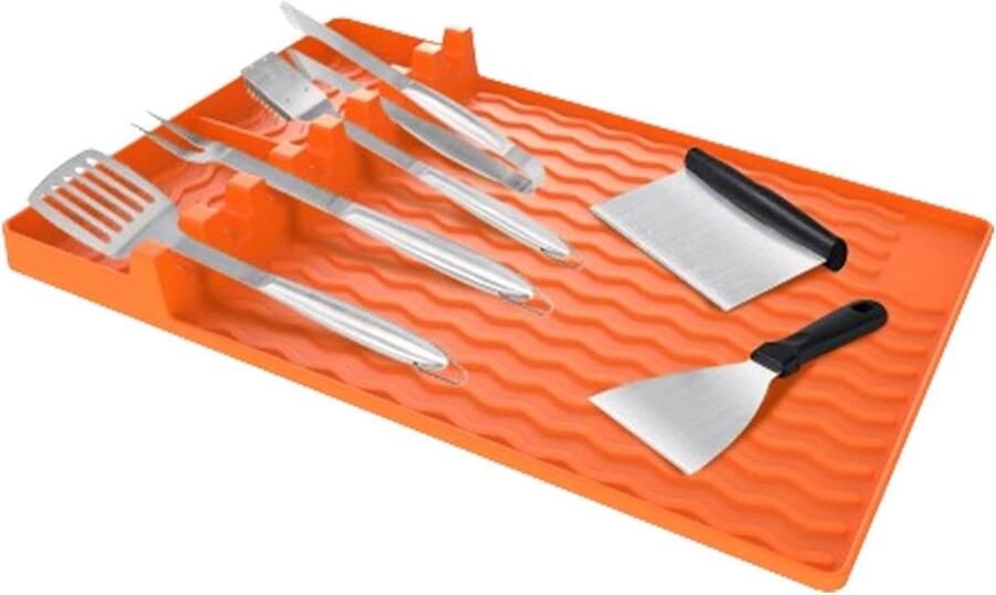 Bakplaat Mat Beschermend Schild Koken en Bakken Voedselveilige Siliconen 30.99 x 20.4 cm Oranje - Foto 1
