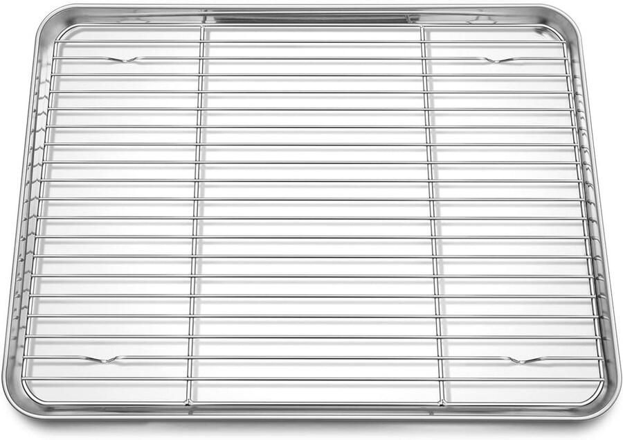 Bakplaat met afkoelrooster Kleine ovenplaat en taartplaat Vaatwasmachinebestendig 26 5 x 20 5 cm