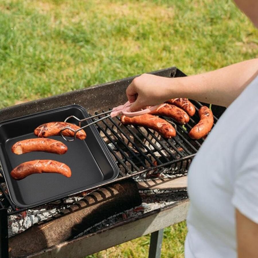 Bakplaat met antiaanbaklaag Ovenplaat Ovenvorm Gelijkmatig Bakken Voedselveilige materialen 27 x 27.5 cm Grijs