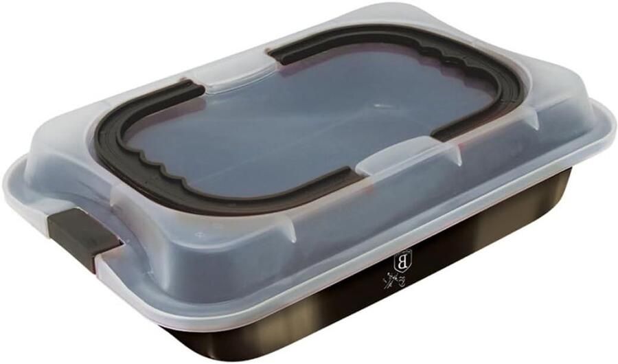 Bakplaat met Deksel Ovenplaat Bakvorm Bakken en Braden Antiaanbaklaag 365 x 245 cm Zwart