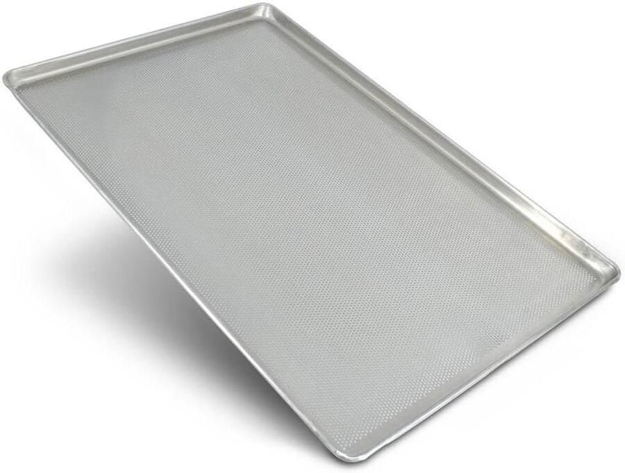 Bakplaat met perforatie Aluminium plaat Bakken en braden Geperforeerd oppervlak 60 x 40 cm Aluminiumkleur