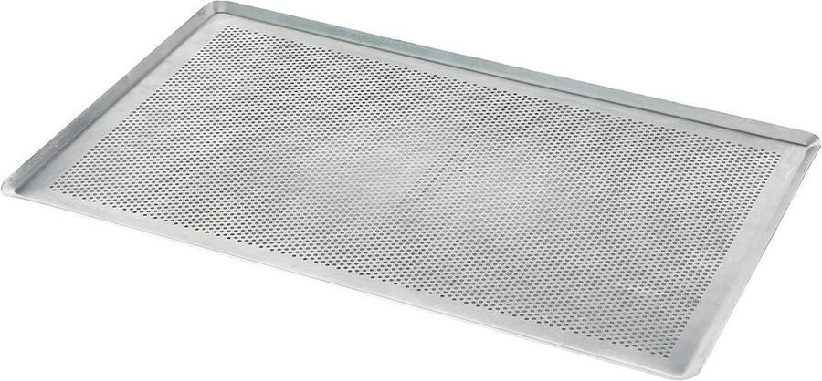 Bakplaat met randen Geperforeerde plaat Bakken van gebak Microgeperforeerd aluminium 53 cm Zilver